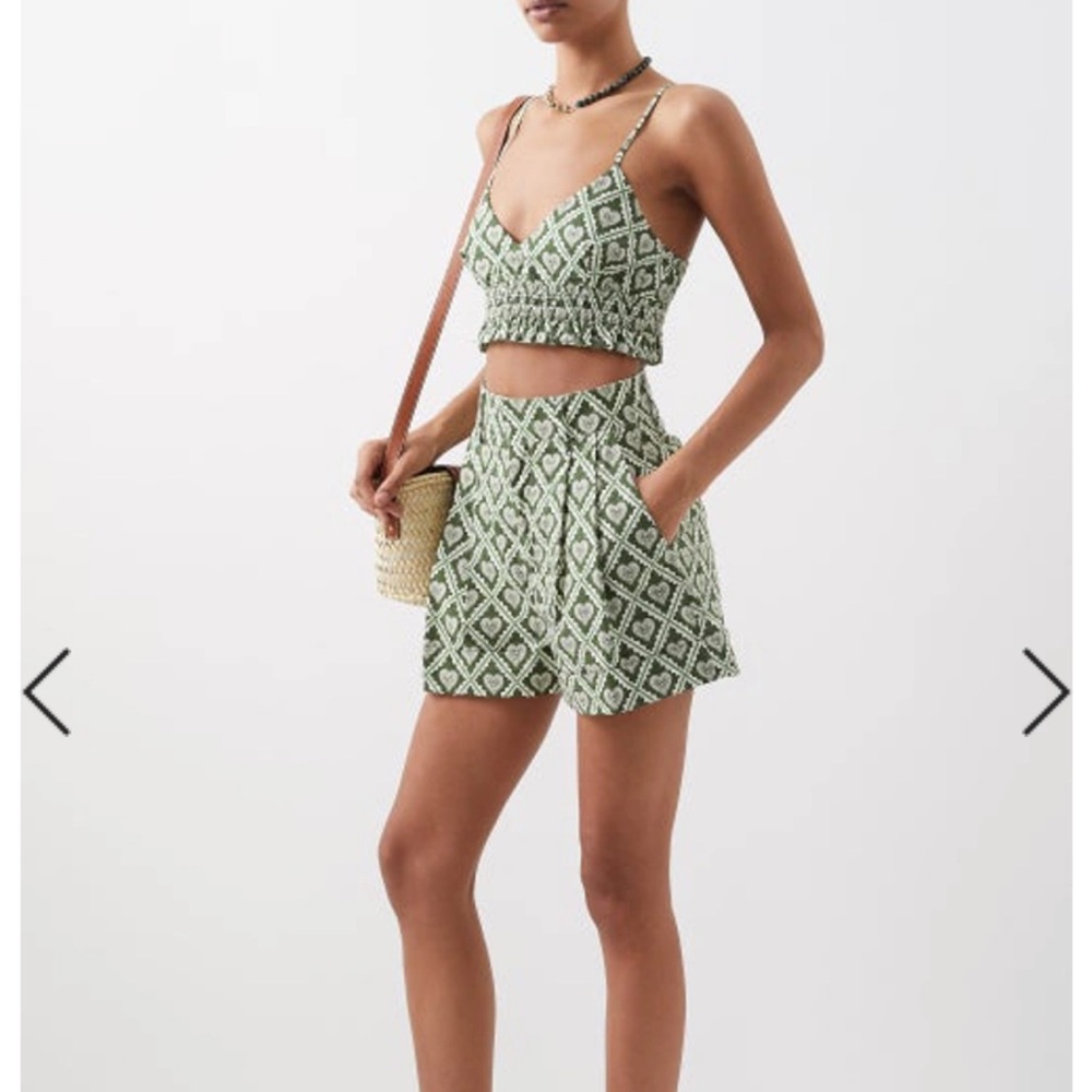 NWT Rhode Stevie Short & Sadie Crop Top, Love Lockdown Chive | Size 4